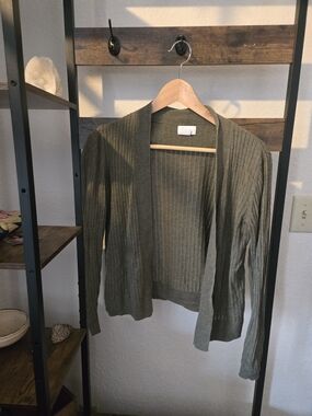 Old Navy Olive Green Ribbed Open-Front Women’s Cardigan